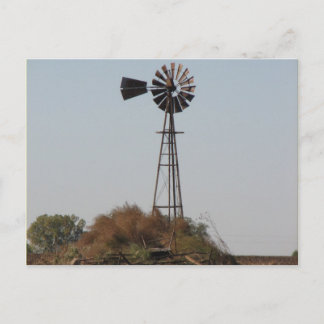 Postal Cartão de posto - Moinho de vento do Kansas