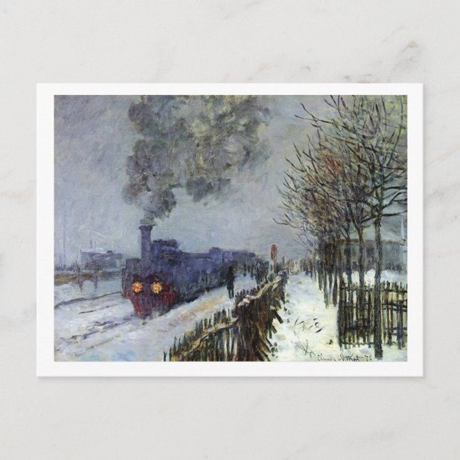 Postal Cartão de Posto Monet Train in Snow (Frente)
