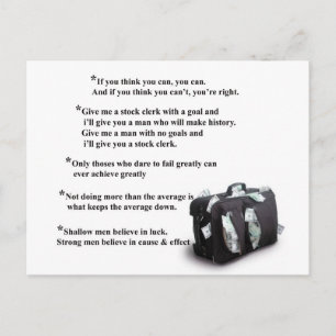 Postal cartão de posto motivacional