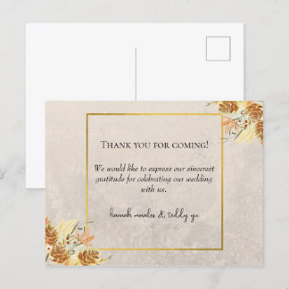 Postal Cartão de posto Obrigado por vir!