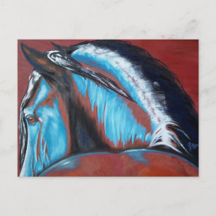 Postal Cartão de posto Out-of-the-Blue Horse Art