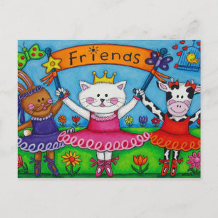 Postal Cartão de Posto para Amigos Ballerina