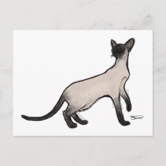 Postal Cartão de Posto para gatos siameses (Frente)