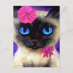 Postal Cartão de Posto para gatos siameses - 155 encantad