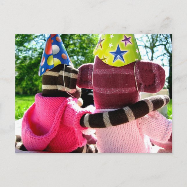 Postal Cartão de Posto para macacos Mars Sock - Aniversár (Frente)
