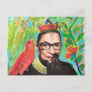 Postal Cartão de Posto RGB Ruth Gader Ginsburg e Bird