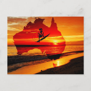 Postal Cartão de Posto Surfing na Austrália