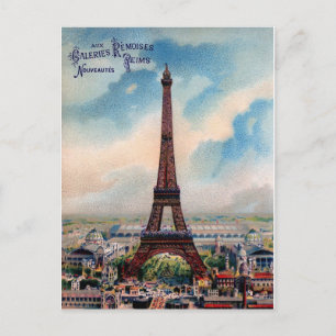 Postal Cartão de Posto Torre Eiffel Vintage Paris