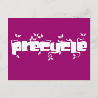 Postal Cartão de Precycle na rotulação branca da folha