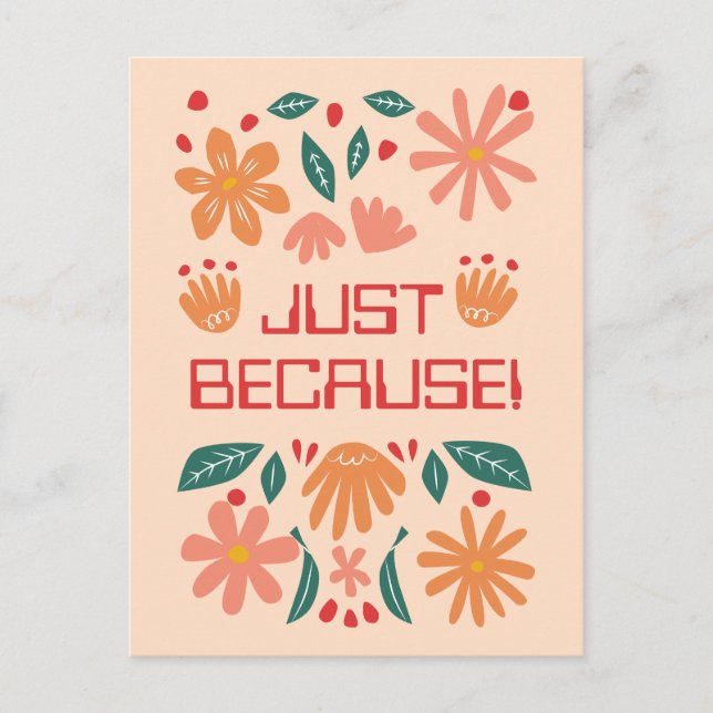 POSTAL CARTÃO DE PRESENTE PERSONALIZADO SÓ PORQUE SIM (Frente)