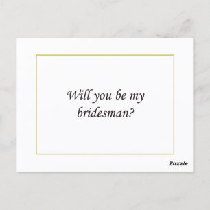 Postal Cartão de Proposta Bridesman