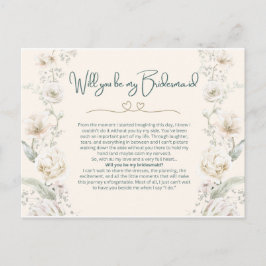 Postal Cartão de Proposta da Sage Green Bridesmaid