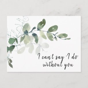 Postal Cartão de Proposta de Damas de Honra de Eucalipto