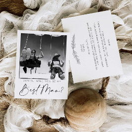 Postal Cartão de Proposta de Padrinho com Foto e Script M