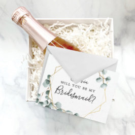 Postal Cartão de Proposta Eucalyptus Greenery Bridesmaid