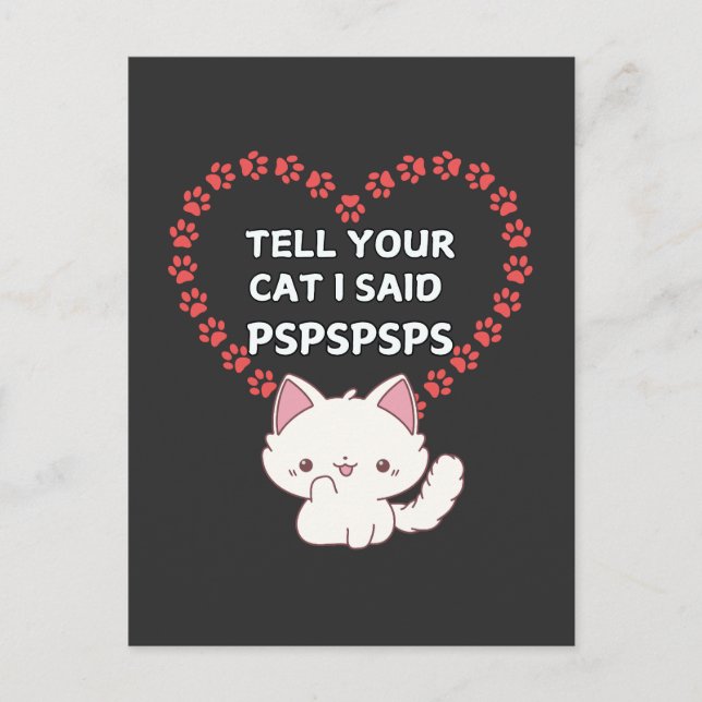 Postal Cartão de Proprietário de Gato Bonito - Gato Engra (Frente)