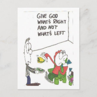 Postal Cartão de provérbios fuinny da igreja, animado
