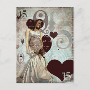Postal Cartão de Quinceanera - vazio