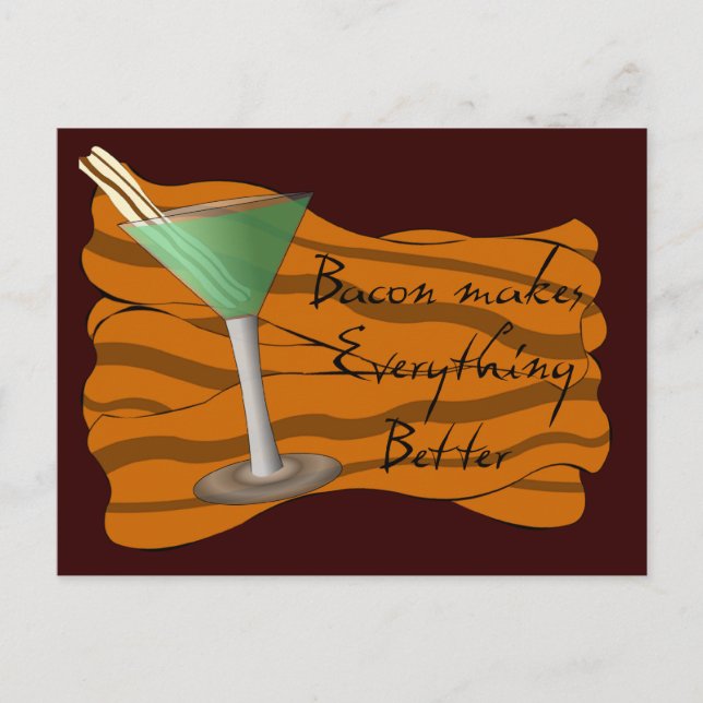 Postal Cartão de recebimento Bacon Martini (Frente)
