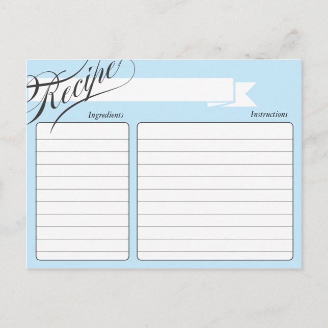 Postal Cartão de Receita Azul Retro (Frente)