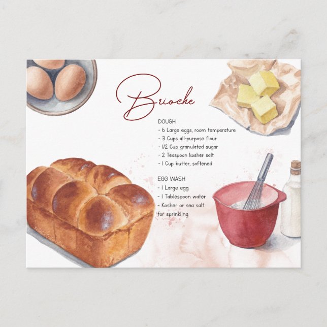 Postal Cartão de Receita Brioche (Frente)
