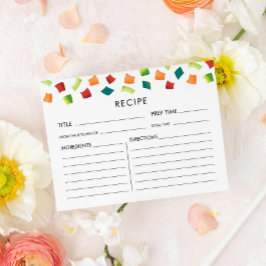 Postal Cartão de Receita Colorida Fiesta Mexicana