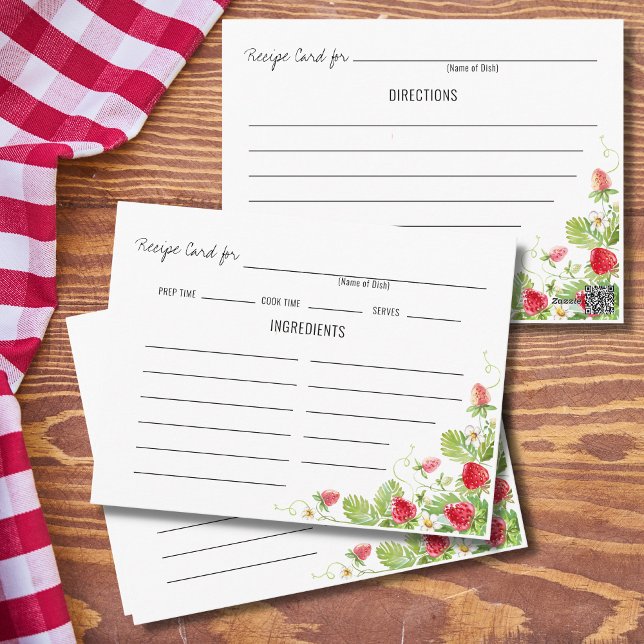 Postal Cartão de receita com morangos (Criador carregado)