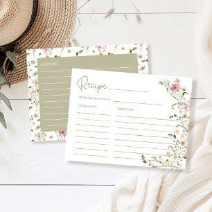 Postal Cartão de Receita da Cozinha Floral de Flor Selvag