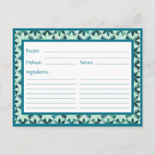 Postal Cartão de Receita de Azulejos Inversos Decorativo