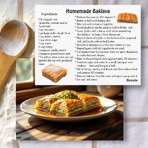Postal Cartão de Receita de Baklava