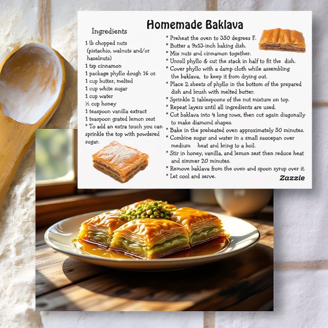 Postal Cartão de Receita de Baklava (Criador carregado)