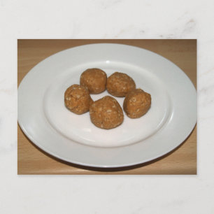 Postal Cartão de Receita de Bolas de Aveia de Manteiga de