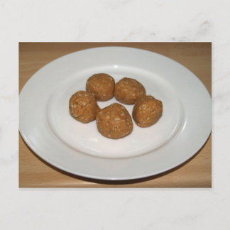 Postal Cartão de Receita de Bolas de Aveia de Manteiga de