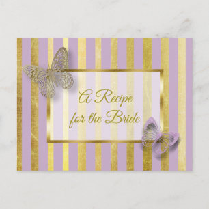 Postal Cartão de Receita de Casamento de Borboleta Roxa 