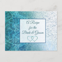 Cartão de Receita de Casamento de Mandala Azul Tur
