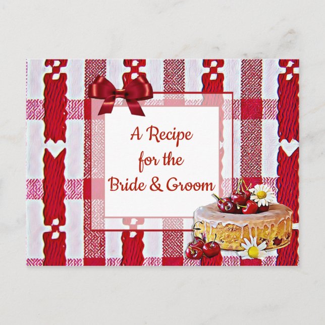 Postal Cartão de Receita de Casamento de Tablecloth de Xa (Frente)
