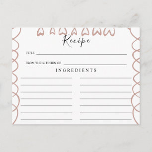 Postal Cartão de Receita de Casamento em Coração