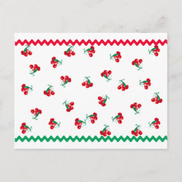 Postal Cartão de Receita de Cerejas e Ric Rac