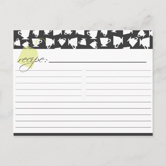 Postal Cartão de Receita de Chá Bridal (Frente)