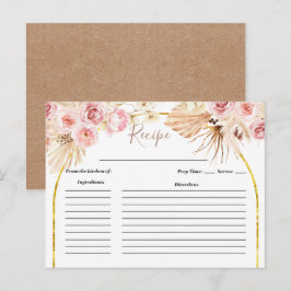 Postal cartão de receita de chá de noiva com flores cor-d