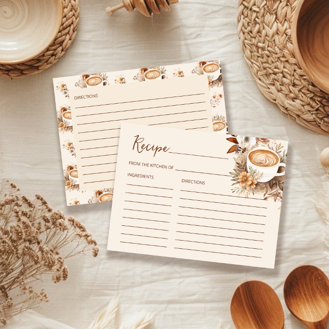 Postal Cartão de Receita de Chá de Noiva de Café Love is  (Criador carregado)