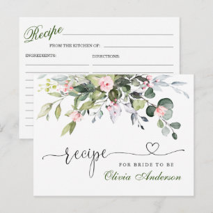 Postal Cartão de Receita de Chá de Noiva de Eucalipto Ele