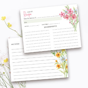 Postal Cartão de Receita de Chá de Noiva de Prado de Flor