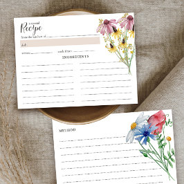 Postal Cartão de Receita de Chá de panela de Flor Selvage