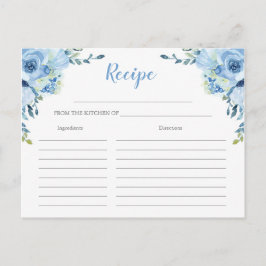 Postal Cartão de receita de chá de panela floral de prata