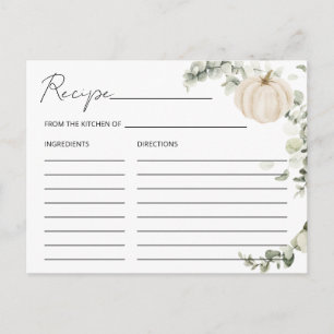 Postal Cartão de Receita de Chá de panela Pumpkin Apaixon