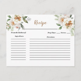 Postal Cartão de receita de Chuveiro de Noiva Floral Bran