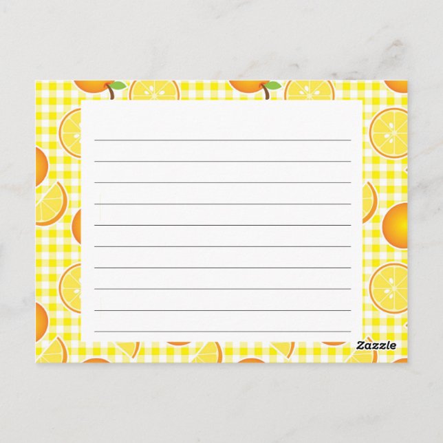 Postal Cartão de Receita de Citros (Verso)