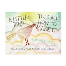 Cartão de receita de cozinhar de uísque de pássaro