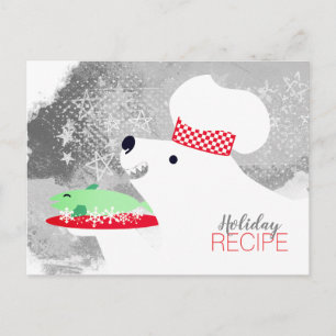 Postal Cartão de receita de cozinhar de urso polar